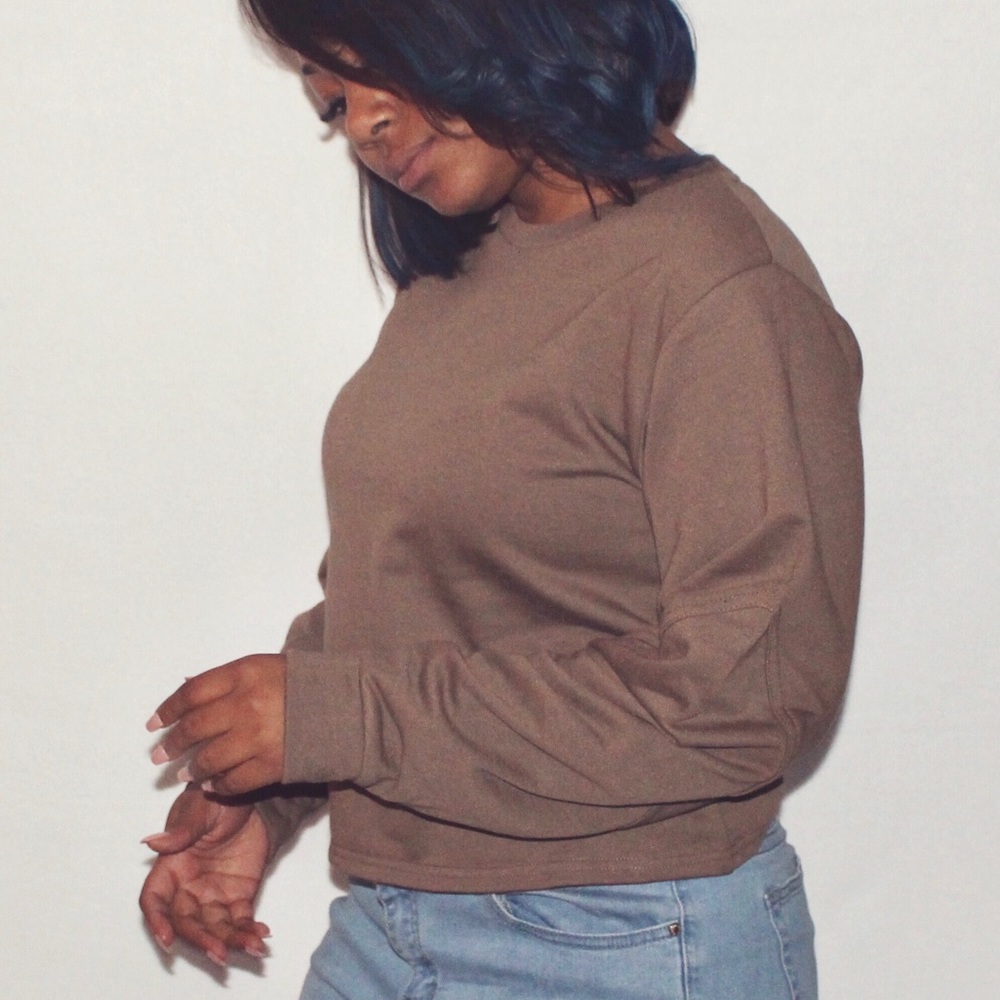 *NEW olive crop sweatshirt